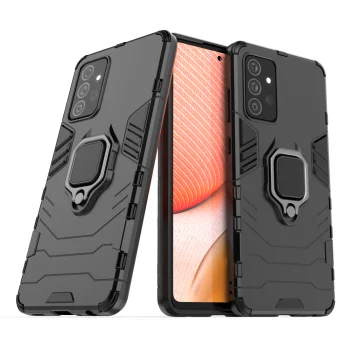 Ring Armor Case for Samsung Galaxy A72 4G with Kickstand, Black