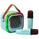 Kids Karaoke Machine with 2 Microphones, Bluetooth Speaker, LED Lights, 10W, blue
