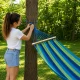 Garden Hammock with Wooden Frame and Mounting Ropes, 200 x 80 cm, Striped