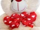 Plush Teddy Bear with Heart Soft Cuddly Toy Gift 30cm, Cream
