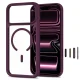 Tech-Protect MagOne CC MagSafe Case + 2-Pack Tempered Glass for iPhone 18 / 17 Pro Max, Dark Cherry