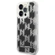 Karl Lagerfeld Liquid Glitter Monogram Case for iPhone 14 Pro, Black
