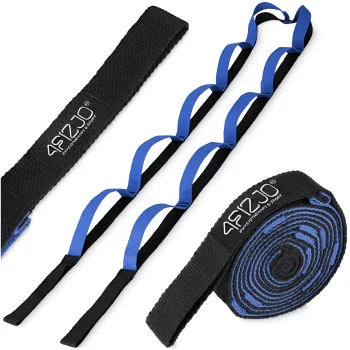 4Fizjo 1709 Gymnastic Stretching and Yoga Strap, Blue/Black