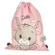 Drawstring bag for shoes or sportswear, mouse design, pink