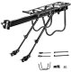 Universal rear bicycle rack, aluminum, black