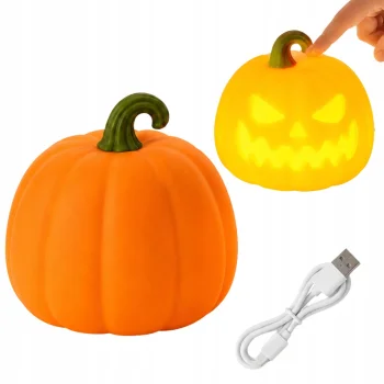 LED Night Light "Halloween Pumpkin" with Timer, Rechargeable