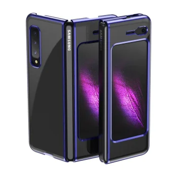Hard Case for Samsung Galaxy Fold with Electroplating Frame, 0.3 mm, Blue