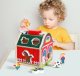 Wooden Shape Sorter Farm Activity Cube with Animals