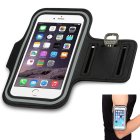 Sports armband phone case with adjustable strap for running, black