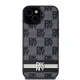 DKNY iPhone 15 Plus Case Checkered Pattern & Printed Stripes, Black