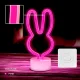 Forever Light LED Neon Lamp on Stand Bunny, Pink