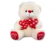 Plush Teddy Bear with Heart Soft Cuddly Toy Gift 30cm, Cream