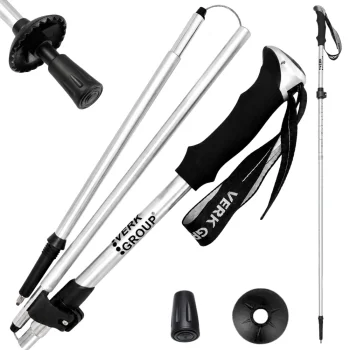 Foldable Adjustable Trekking Pole (1 pc), Silver