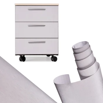 Self-Adhesive Film for Furniture & Auto, Brushed Silver, 1.52x30m