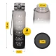 4FIZJO Motivational Water Bottle 1 L, Grey
