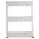 Multi-Level Rolling Storage Cart for Bathroom and Kitchen, White