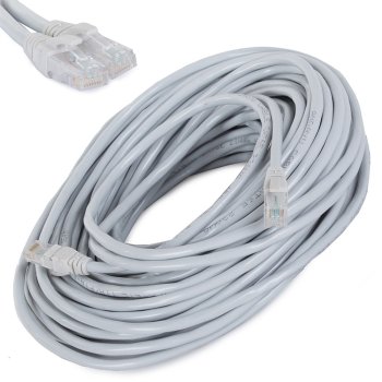 Cat 6 Ethernet Network Cable 30m LAN Patch Cord RJ45 UTP, Grey