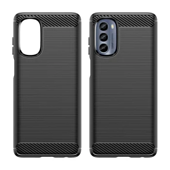 Case for Motorola Moto G62 5G Carbon Case, Flexible TPU, Black