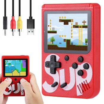Mini Console Portable, Retro Games, 400 Games, 3.0", TV Connection, Red