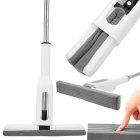 Super absorbent folding sponge mop with wringer for floor cleaning, white
