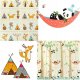 4Fizjo Pandy i Indianie Foldable Educational Play Mat for Kids, 200 x 180 cm