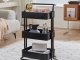 3 Tier Rolling Utility Cart Metal Storage Trolley for Kitchen & Bathroom, Black