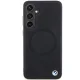 BMW Samsung Galaxy S24 Case Leather Half Textured & Circle MagSafe, Black