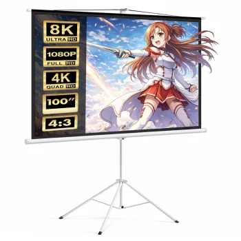 Maclean MC-595 Portable Tripod Projector Screen, 100", 200x150 cm, 4:3