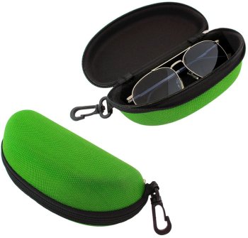 Hard Glasses Case with Zipper, Camo Green