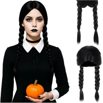 Soulima 26861 Long Women's Wig with Braids, Black