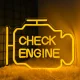 Check Engine Neon LED Decorative Lamp 30x22 cm, Yellow