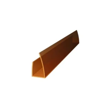Polycarbonate U-Profile PC-U for 8-10 mm Sheets, 2.1 m, Bronze