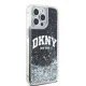DKNY iPhone 15 Pro Max Case Liquid Glitters Arch Logo, Black