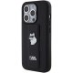 Karl Lagerfeld iPhone 15 Pro Case Gripstand Saffiano Choupette Pins, Black