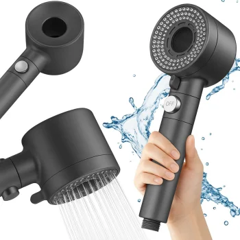 Water Saving Shower Head with Filter, 5 Spray Modes and On/Off Pause Switch