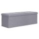 Storage Ottoman Bench 111x38 cm ModernHome Upholstered Chest, Light Gray