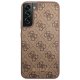 Guess Samsung Galaxy S23 Case 4G Metal Gold Logo Brown
