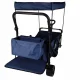 Ikonka LUARO KX2841 Folding Beach Cart with Canopy and Net, 120L, Navy Blue