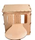 Wooden Garden Playhouse for Kids with Chalkboard and Table, 86 x 137 x 105 cm