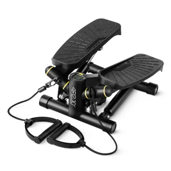 Compact Twist Mini Stepper 4FIZJO LITE with Resistance Bands, Black