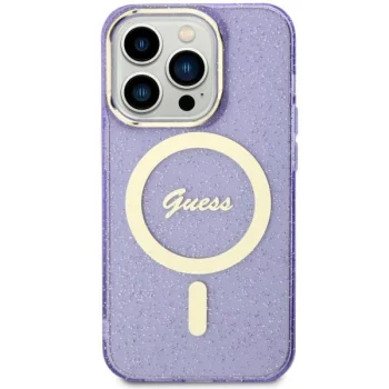 Guess iPhone 11 / XR Case Glitter Gold MagSafe, Purple