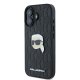 Apple iPhone 16 6.1\" Karl Lagerfeld Monogram Karl Head Pin Case Cover, Black