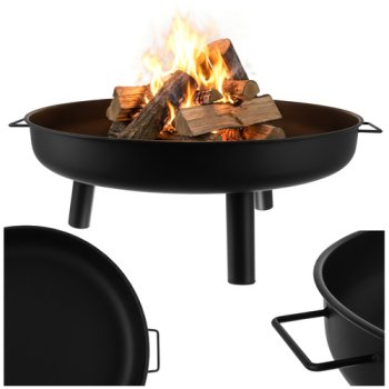 Large Outdoor Fire Pit 80cm Kaminer, Black