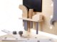 Workshop with wooden tools and work table