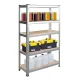 Humberg 4846 Metal Storage Shelving Unit 180x90x40 cm, Silver