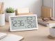 Digital Thermometer and Hygrometer with Clock LCD Display, White