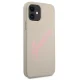 Guess iPhone 12 mini Case Silicone Vintage, Gray Pink