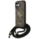 Guess 4G Big Logo Cord Strap Crossbody Case for iPhone 17, Brown