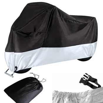 Waterproof Bicycle and Motorcycle Cover 180 x 130 cm, Size M, Silver