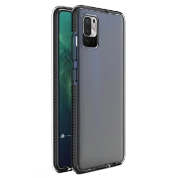 Dėklas Xiaomi Redmi Note 10 5G / Poco M3 Pro Spring Case, skaidrus su juodu rėmeliu